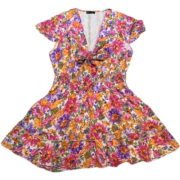 EUC PrettyGarden Women’s Colorful Floral Dress Size XXL - Picture 7 of 10